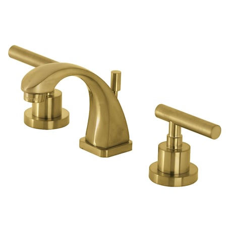 Kingston Brass KS4947CML Widespread Bathroom Faucet with Brass Pop-Up, Brushed Brass KS4947CML